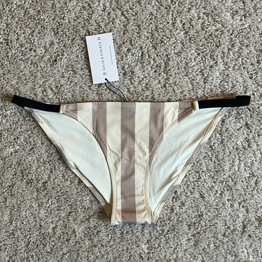 NWT Solid & Striped “The Morgan Bottom” in Tan and Cream Stripe | L